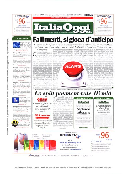 Italia oggi : quotidiano di economia finanza e politica